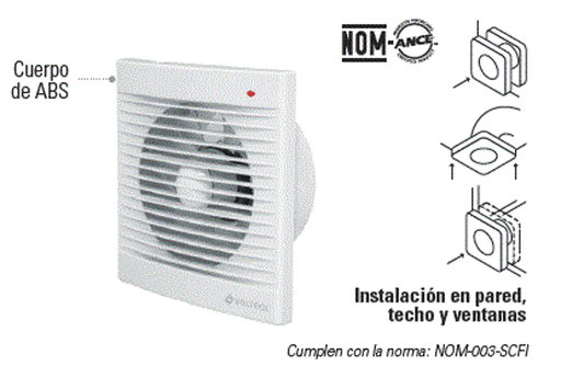 [48530] 48530 Extractor de aire de 4', blanco, Volteck EXA-4B