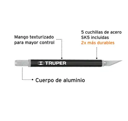 [16969] 16969 Exacto 6' profesional con 5 cuchillas de acero SK5, Truper EXA-6