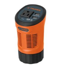 [15725] 15725 Inversor de corriente 120 W tipo vaso, 2 puertos USB, Truper INCO-120