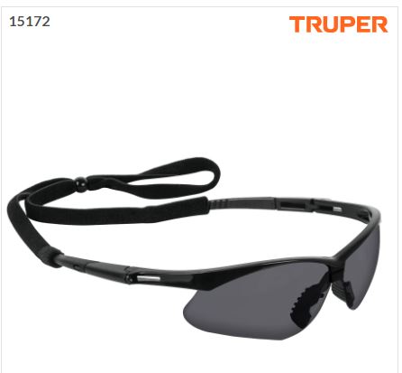 [15172] 15172 Lentes seguridad grises antiempaño c/cordón ajustable, Sport LESP-SN