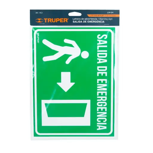 [18348] 18348 Letrero de señalización 'SALIDA DE EMERGENCIA', 21 x 28 cm LIN-04