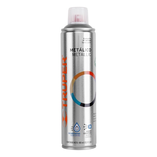 [19059] Pintura en aerosol, plata metálico, 400 ml, Truper pam-pl