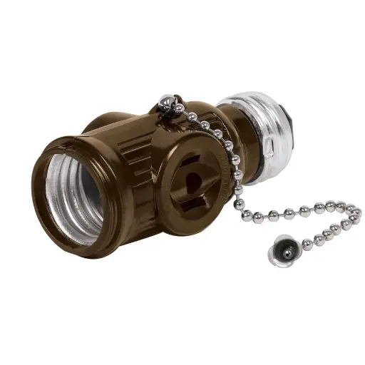 [46512] Portalámpara de baquelita, cadena y doble contacto, Volteck poba-16