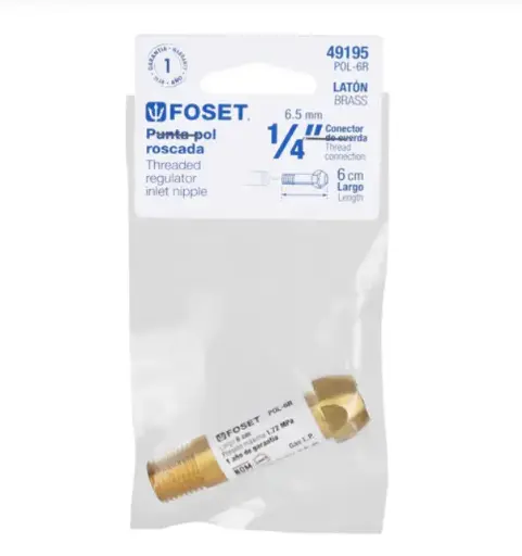 [49195] 49195 Punta pol de latón 1/4' x 6 cm, de rosca, Foset POL-6R