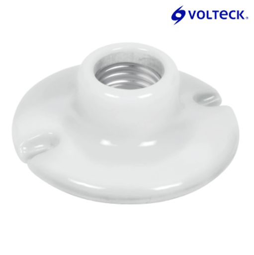 [46523] 46523 Portalámpara de porcelana, 3-1/2', redonda, Volteck POPO-15
