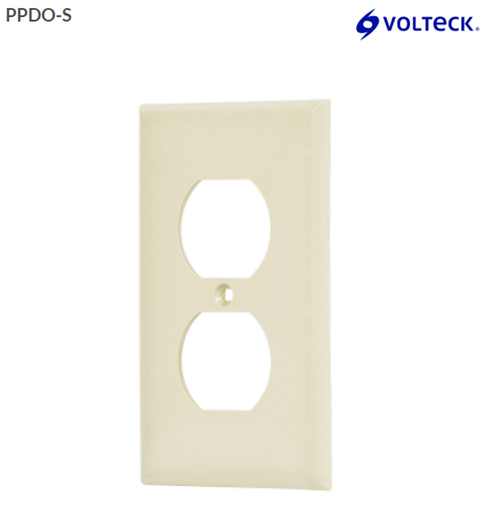[46406] Placa de ABS dúplex, standard, marfil, Volteck ppdo-s