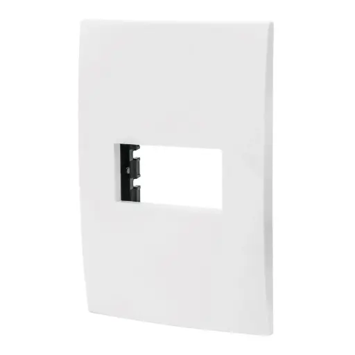 [48303] Placa 1 módulo de ABS, línea Oslo, color blanco, Volteck ppse-ob