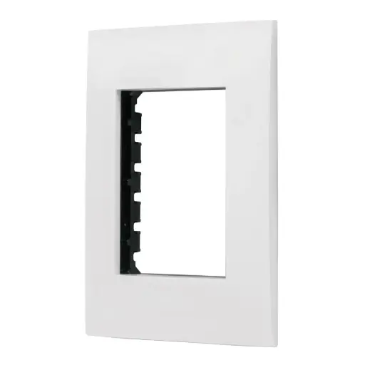 [48305] 48305 Placa 3 módulos de ABS, línea Oslo, color blanco, Volteck PPTR-OB