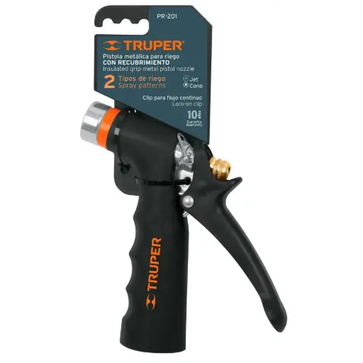 [18476] Pistola para riego 2 funciones con recubrimiento y boquilla pr-202