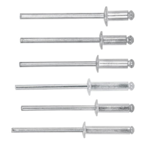 [44521] Bolsa con 50 remaches 1/8' x 5/16' de aluminio, ala 1/4' r-45b