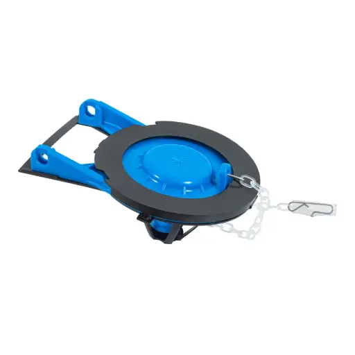 [40172] Sapo de 3' de PVC para WC, azul con cadena plástica, Foset sa-010