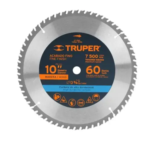 [18306] 18306 Disco sierra 10' para madera, 60 dientes centro 5/8', Truper ST-1060